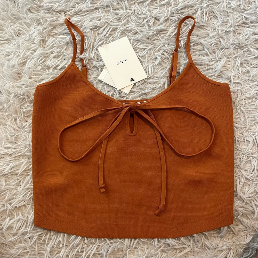 NWT A.L.C burnt orange brown tie tank top size medium